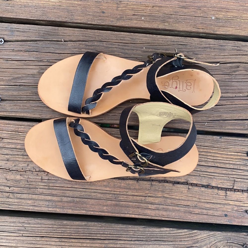 Latigo Black Rashida Braided Strap sandals. 8.5M